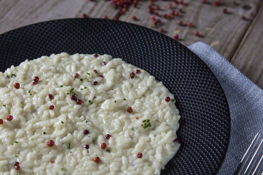 La ricetta del risotto al mascarpone e pepe rosa di Sonia Peronaci